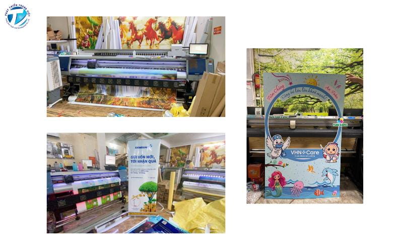 Mẫu Standee và thiết bị dây chuyền của Xưởng In Hà Thành